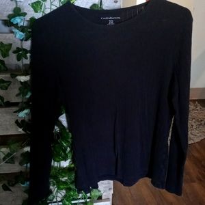 Black 100%Cotton Crew neck shirt